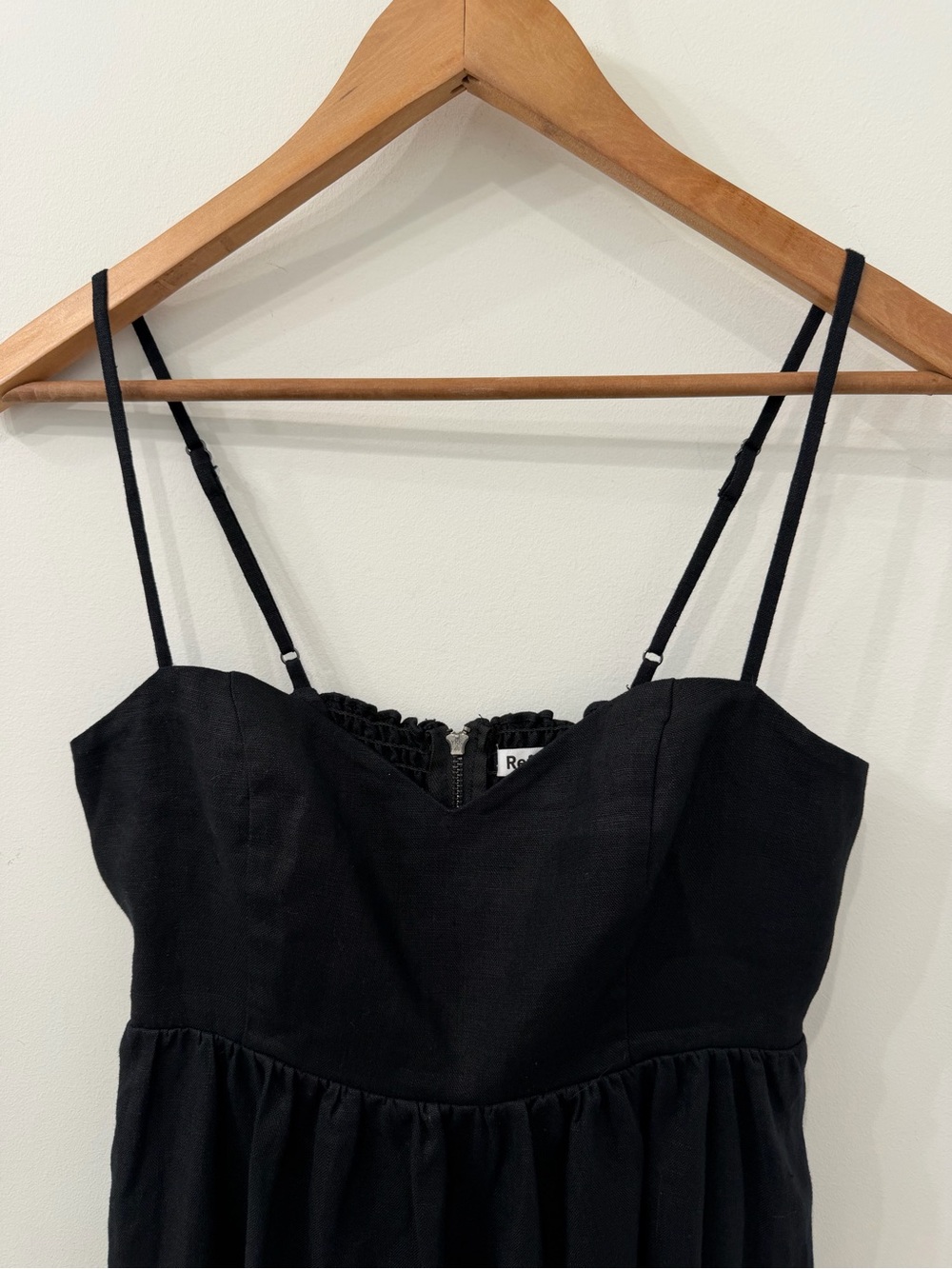 NEW Reformation Odette Black Linen Midi Dress Size 4 - Picture 6 of 9